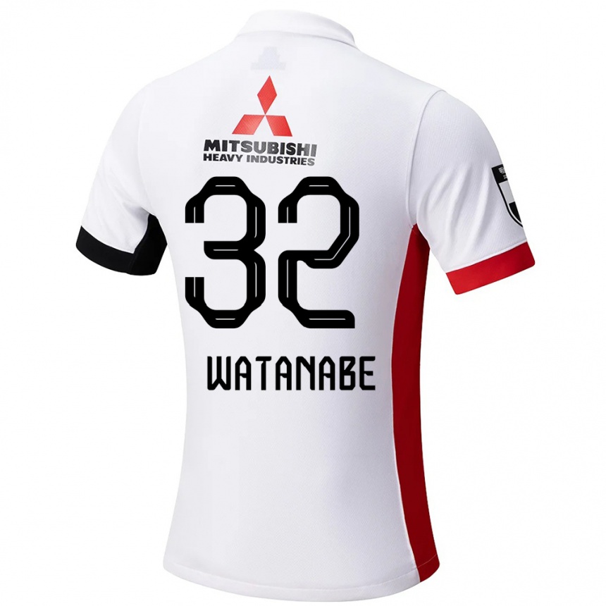 גברים כדורגל Risako Watanabe #32 אדום לבן הרחק ג'רזי 2025/26