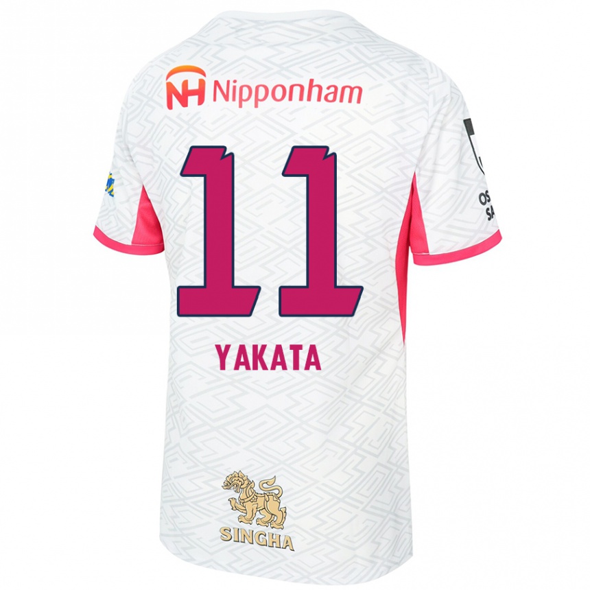 גברים כדורגל Miyu Yakata #11 ורוד סאקורה לבן הרחק ג'רזי 2025/26