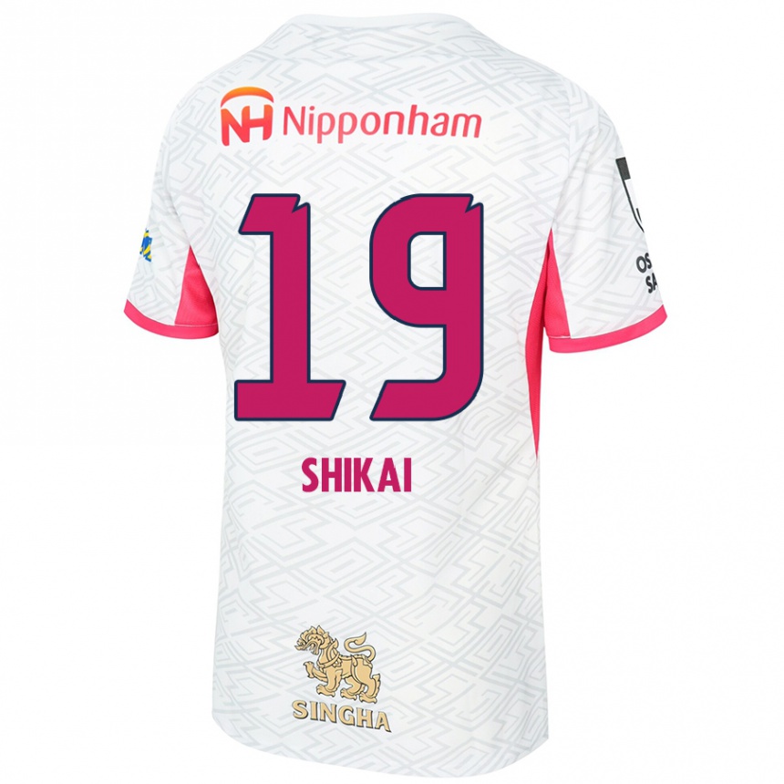גברים כדורגל Yukina Shikai #19 ורוד סאקורה לבן הרחק ג'רזי 2025/26