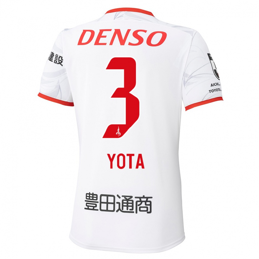 גברים כדורגל Yota Sato #3 לבן אדום הרחק ג'רזי 2025/26