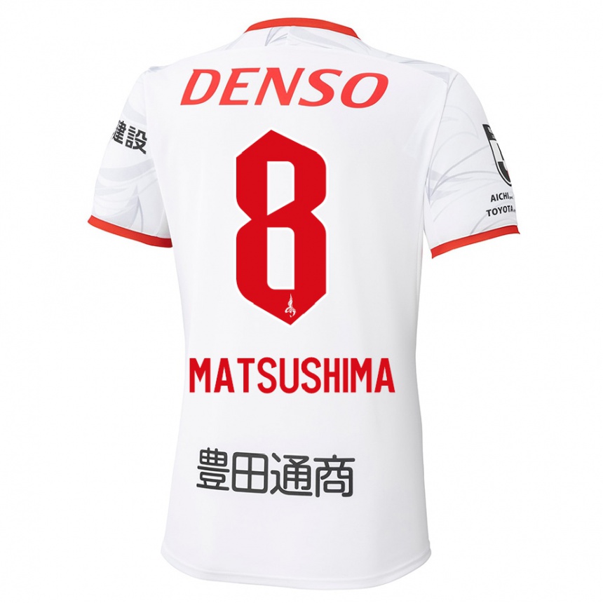 גברים כדורגל Kosei Matsushima #8 לבן אדום הרחק ג'רזי 2025/26