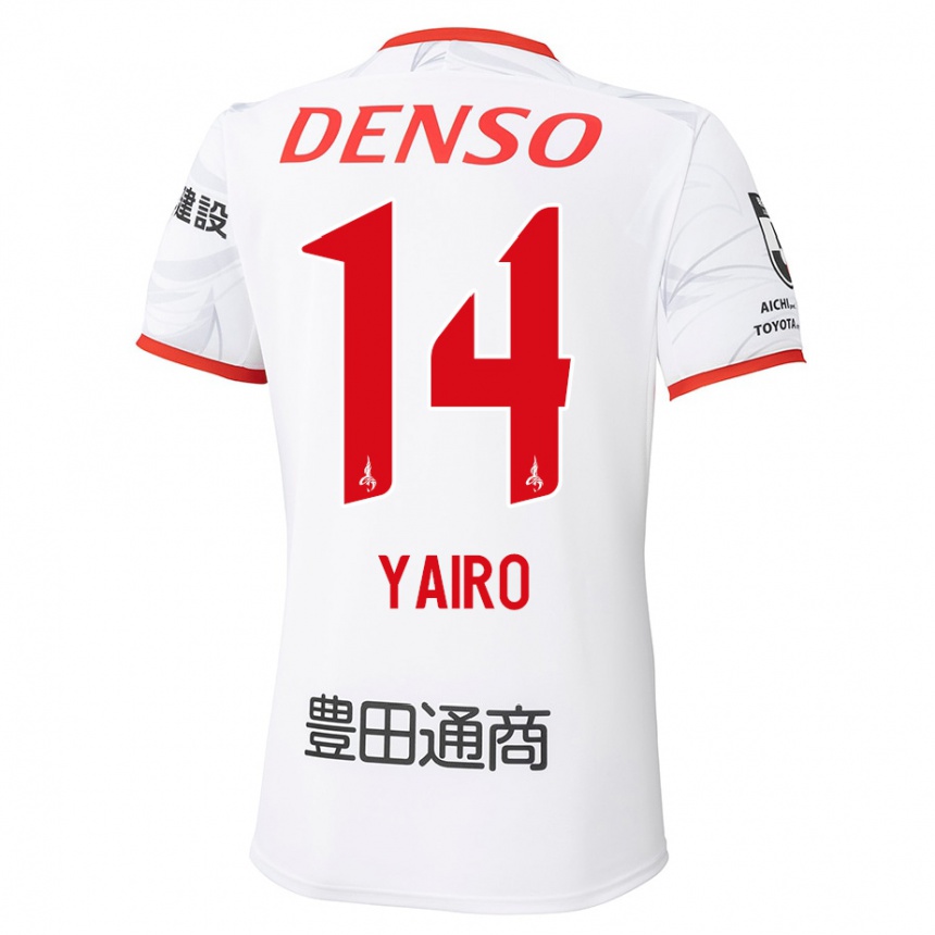 גברים כדורגל Mahito Yairo #14 לבן אדום הרחק ג'רזי 2025/26