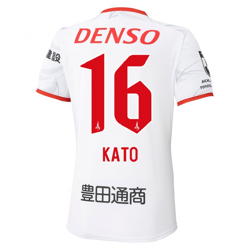 גברים כדורגל Naotaro Kato #16 לבן אדום הרחק ג'רזי 2025/26