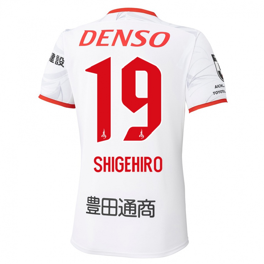 גברים כדורגל Takuya Shigehiro #19 לבן אדום הרחק ג'רזי 2025/26