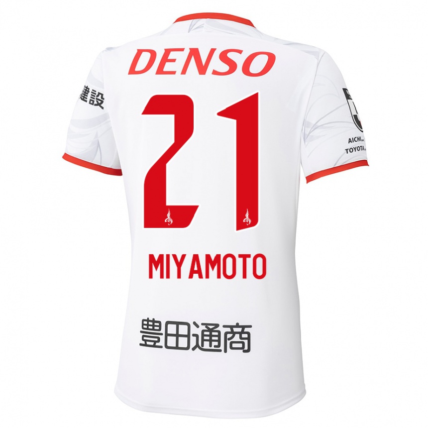 גברים כדורגל Kodai Miyamoto #21 לבן אדום הרחק ג'רזי 2025/26
