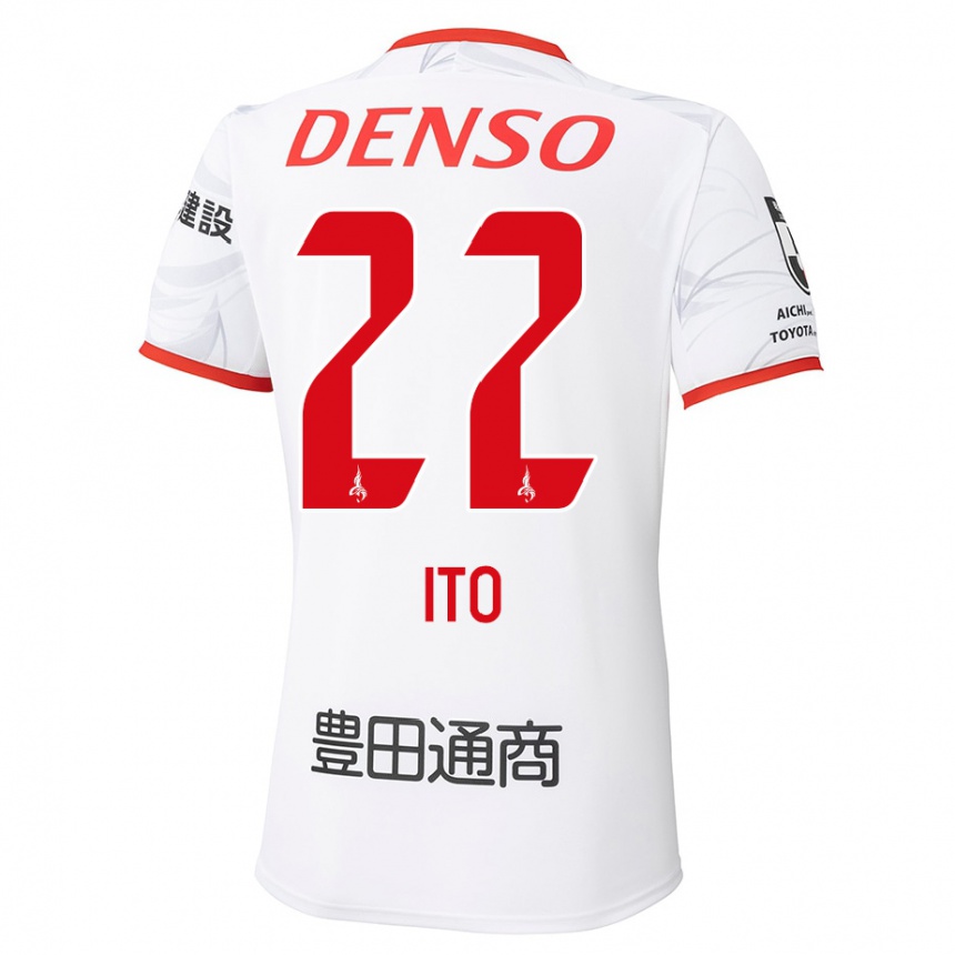 גברים כדורגל Ken Ito #22 לבן אדום הרחק ג'רזי 2025/26