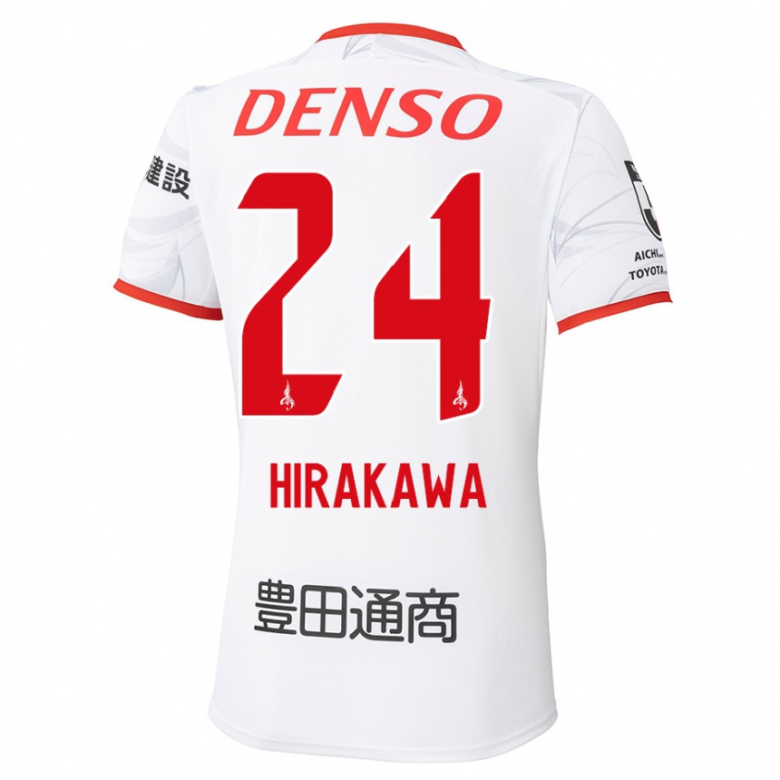 גברים כדורגל Haruto Hirakawa #24 לבן אדום הרחק ג'רזי 2025/26