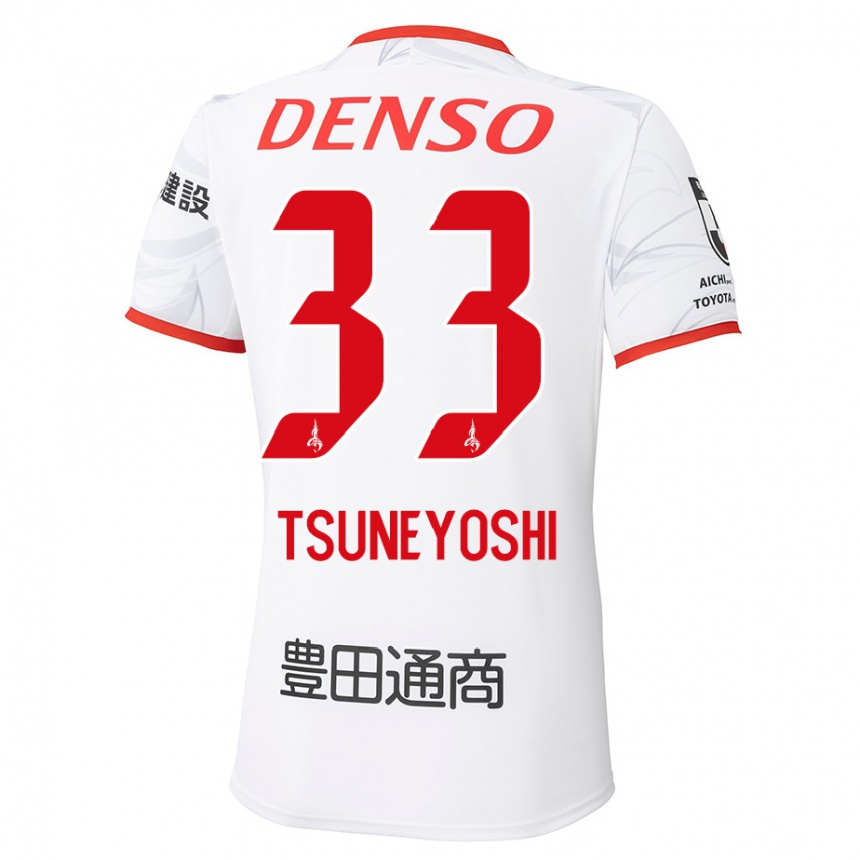 גברים כדורגל Ryoma Tsuneyoshi #33 לבן אדום הרחק ג'רזי 2025/26