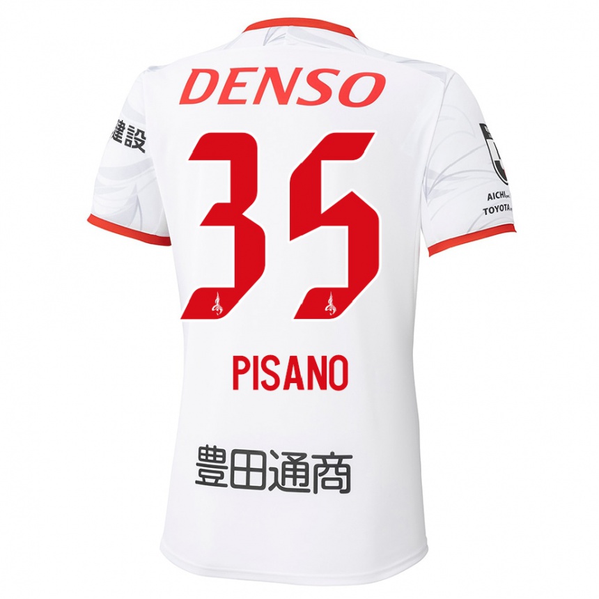 גברים כדורגל Alexandre Pisano #35 לבן אדום הרחק ג'רזי 2025/26
