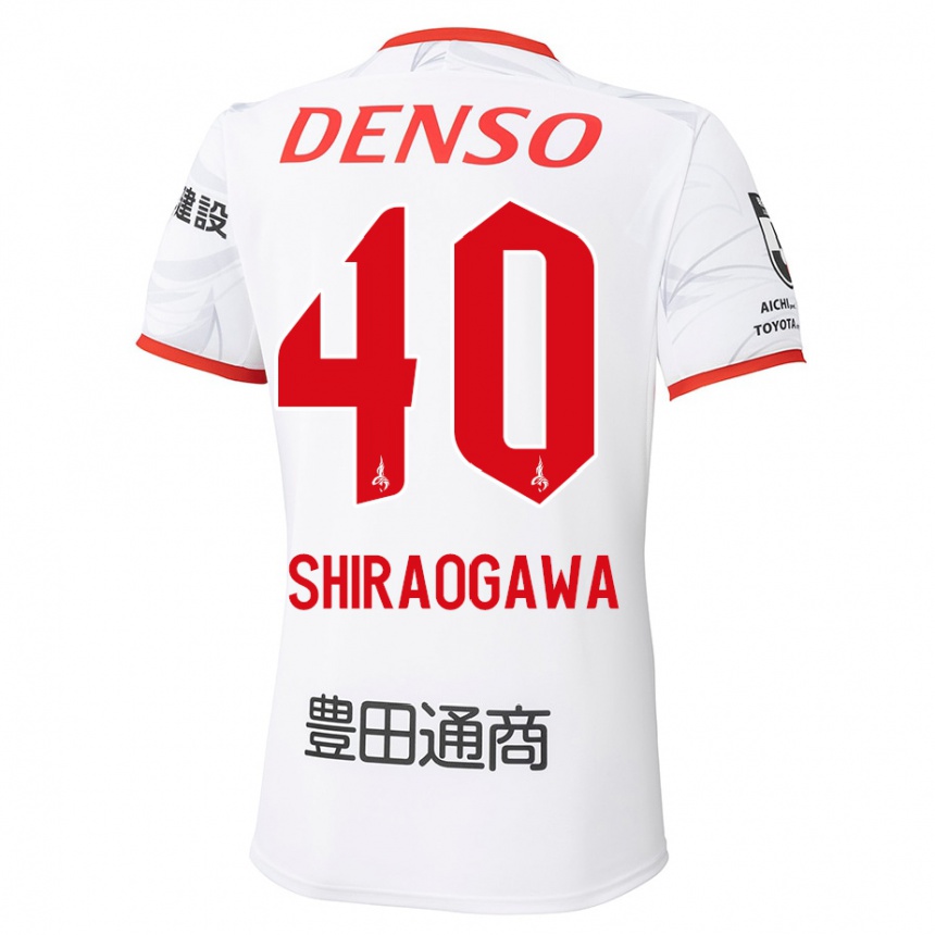 גברים כדורגל Rekuto Shiraogawa #40 לבן אדום הרחק ג'רזי 2025/26
