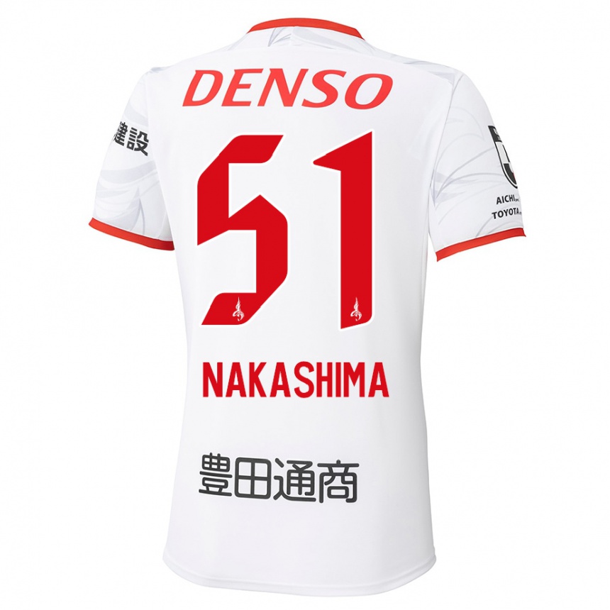 גברים כדורגל Shinichiro Nakashima #51 לבן אדום הרחק ג'רזי 2025/26