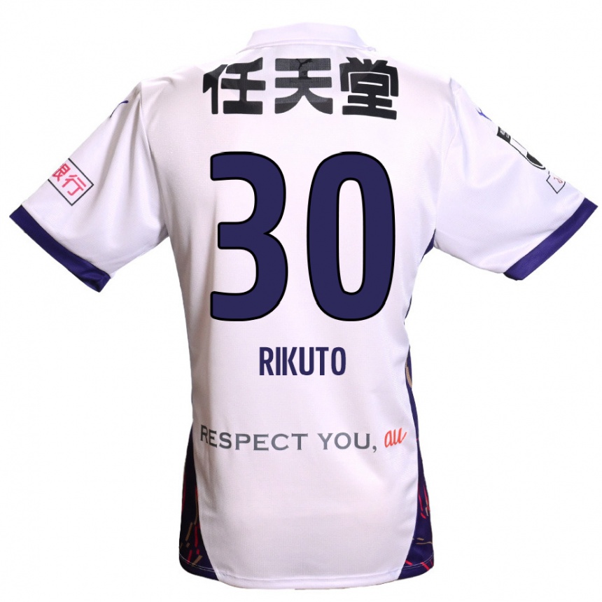 גברים כדורגל Rikuto Iida #30 סגול לבן שחור הרחק ג'רזי 2025/26