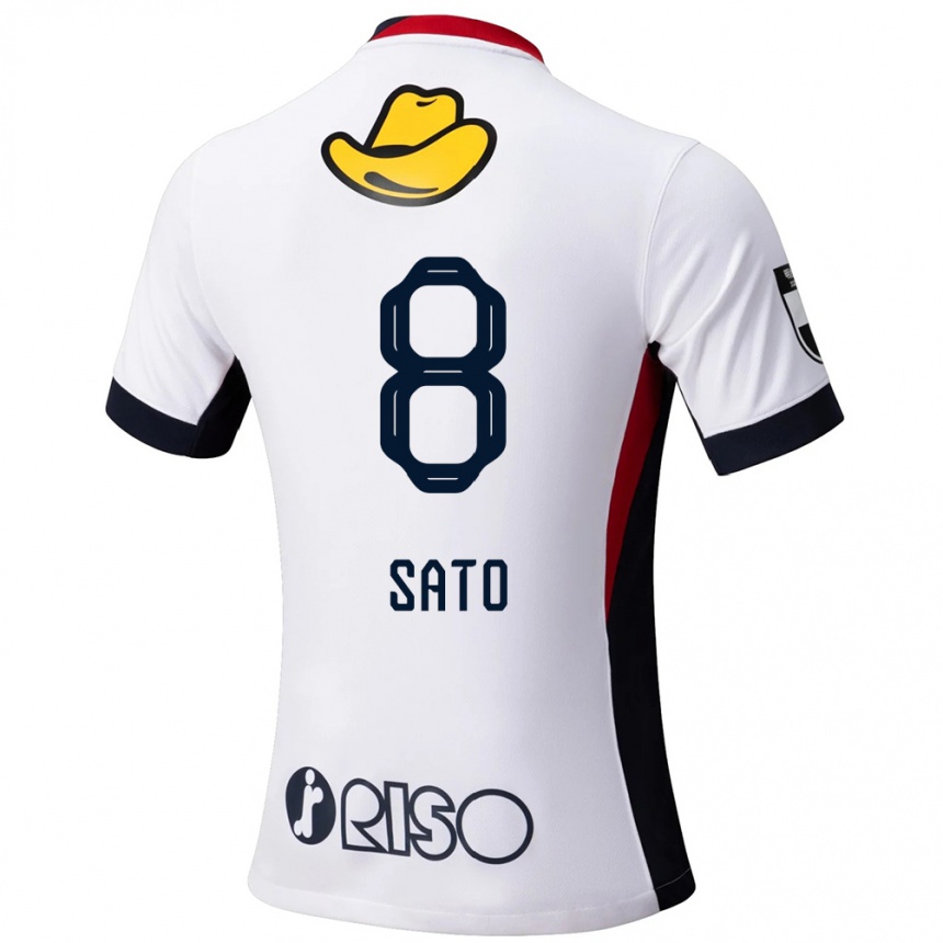 גברים כדורגל Yuto Sato #8 אדום שחור הרחק ג'רזי 2025/26