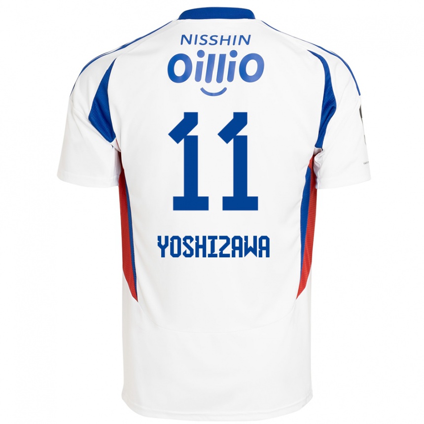 גברים כדורגל Mirai Yoshizawa #11 לבן כחול מלכותי הרחק ג'רזי 2025/26