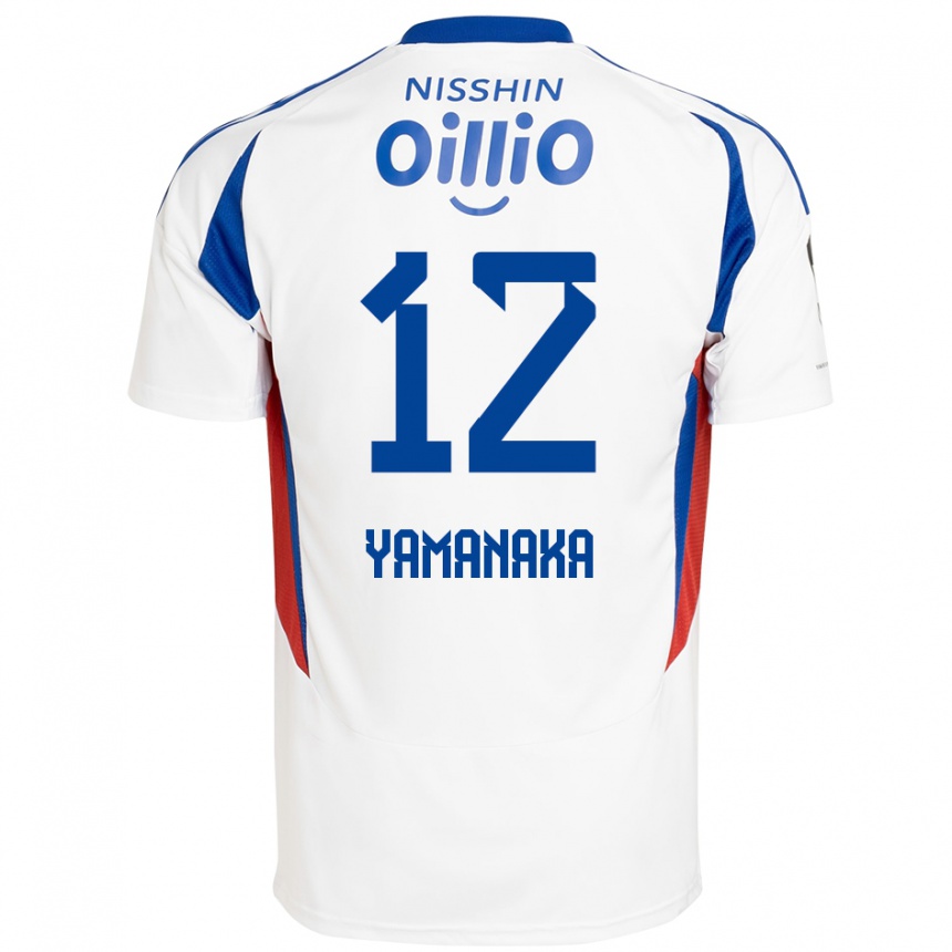 גברים כדורגל Yuki Yamanaka #12 לבן כחול מלכותי הרחק ג'רזי 2025/26