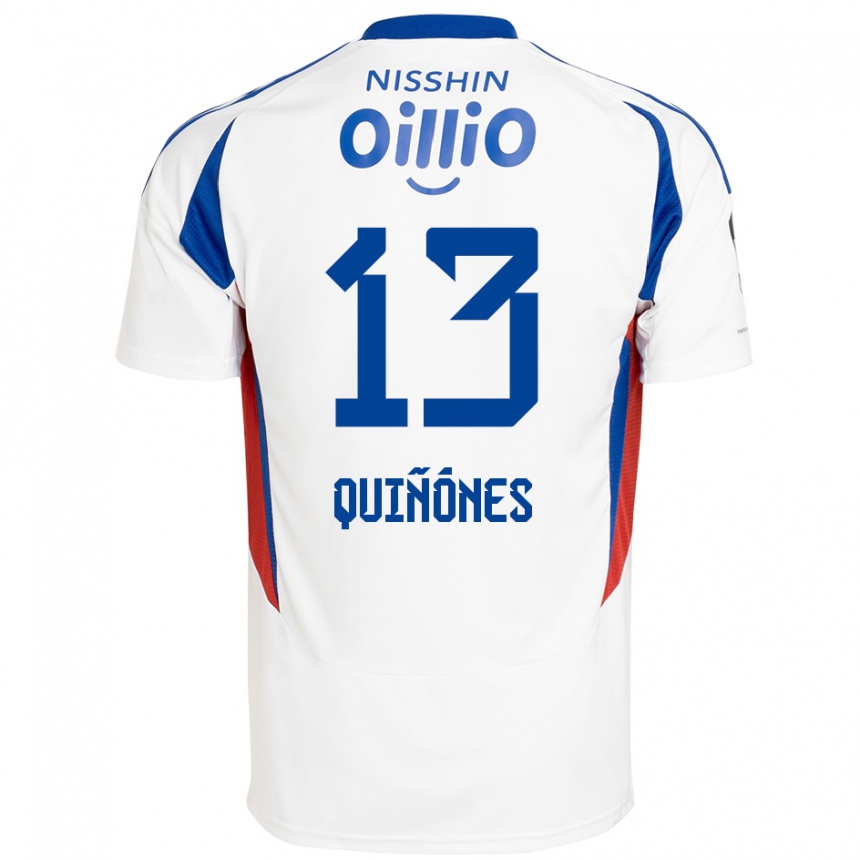 גברים כדורגל Jeison Quiñónes #13 לבן כחול מלכותי הרחק ג'רזי 2025/26