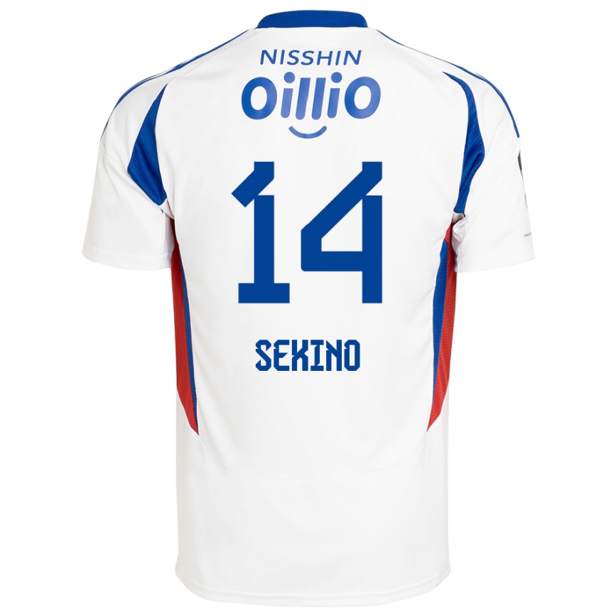 גברים כדורגל Aiki Sekino #14 לבן כחול מלכותי הרחק ג'רזי 2025/26