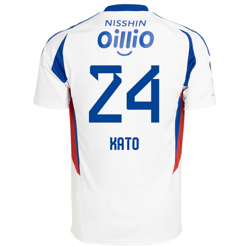 גברים כדורגל Hijiri Kato #24 לבן כחול מלכותי הרחק ג'רזי 2025/26