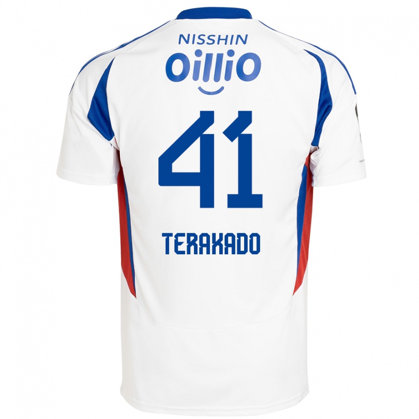 גברים כדורגל Riku Terakado #41 לבן כחול מלכותי הרחק ג'רזי 2025/26