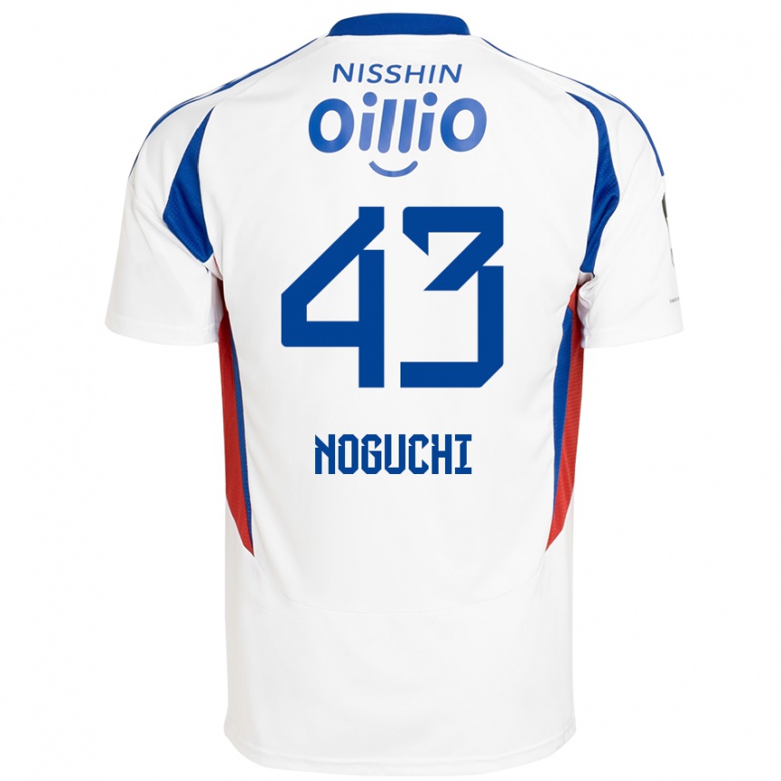 גברים כדורגל Reno Noguchi #43 לבן כחול מלכותי הרחק ג'רזי 2025/26