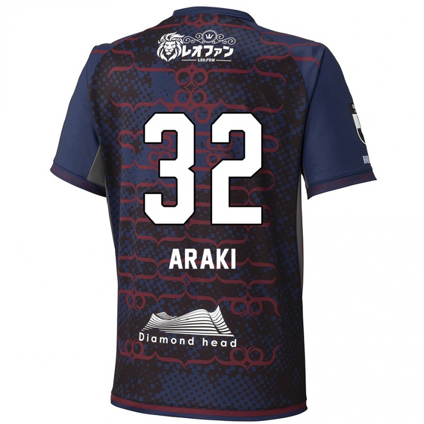 גברים כדורגל Kento Araki #32 אדום שחור הרחק ג'רזי 2025/26