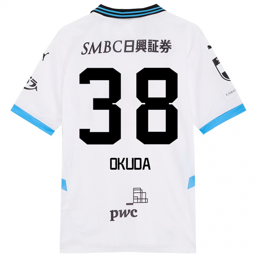 גברים כדורגל Yuma Okuda #38 תכלת שמיים שחור הרחק ג'רזי 2025/26