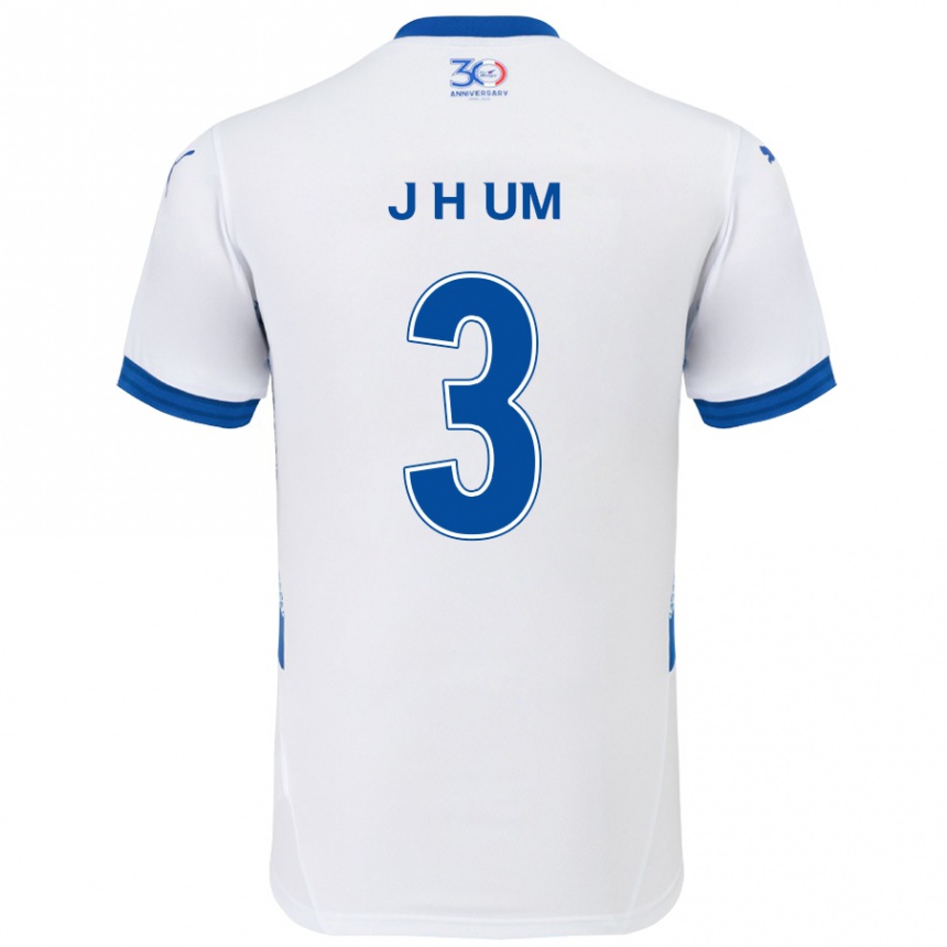 גברים כדורגל Jung-Hyun Um #3 כחול מלכותי לבן הרחק ג'רזי 2025/26