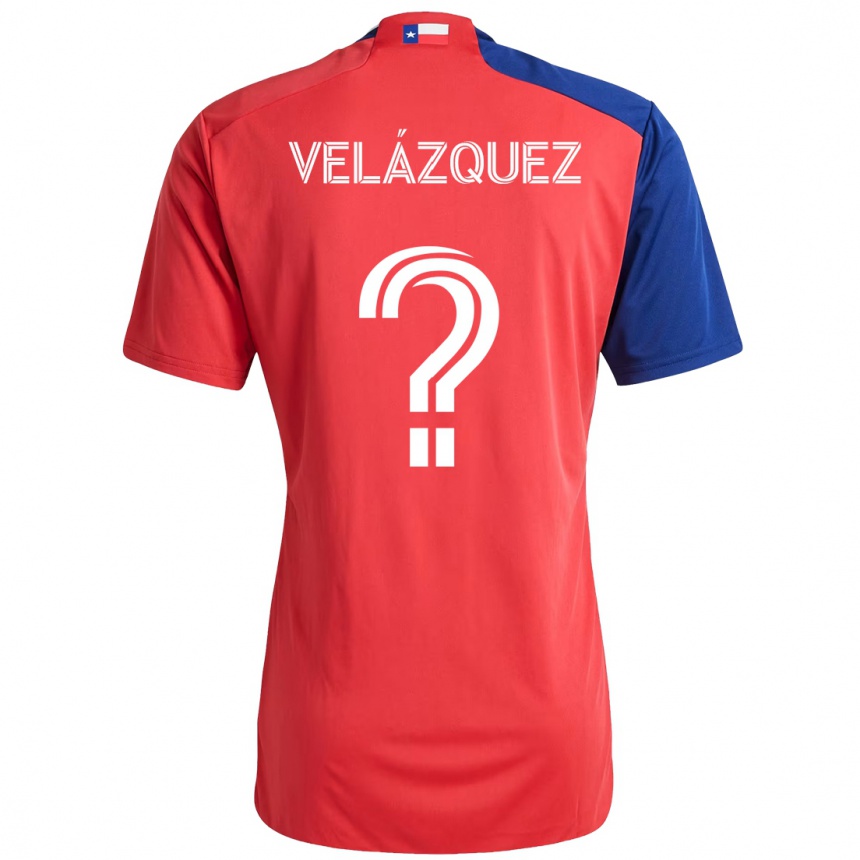 נשים כדורגל Ougir Velázquez #0 אדום כחול נייבי ג'רזי ביתית 2025/26