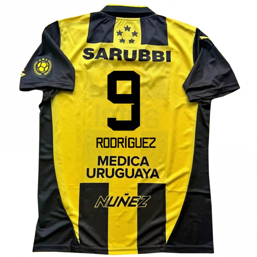 נשים כדורגל Agustín Rodríguez #9 שחור צהוב ג'רזי ביתית 2025/26