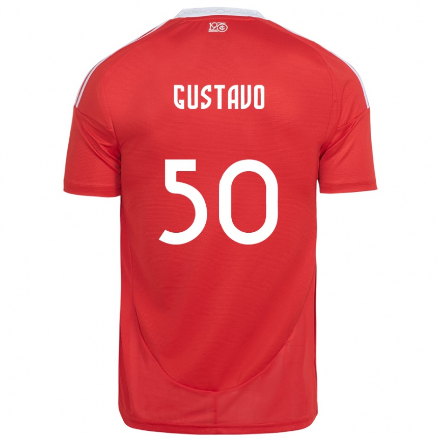 נשים כדורגל Gustavo #50 לבן אדום ג'רזי ביתית 2025/26