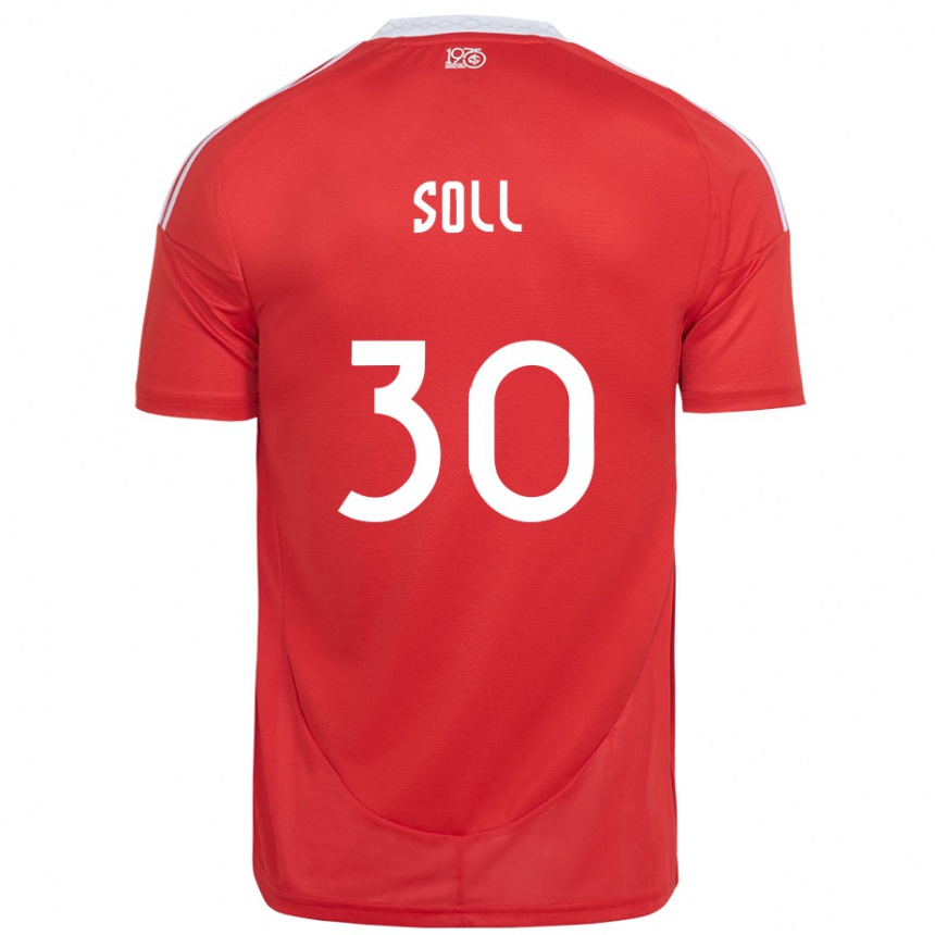 נשים כדורגל Soll #30 לבן אדום ג'רזי ביתית 2025/26