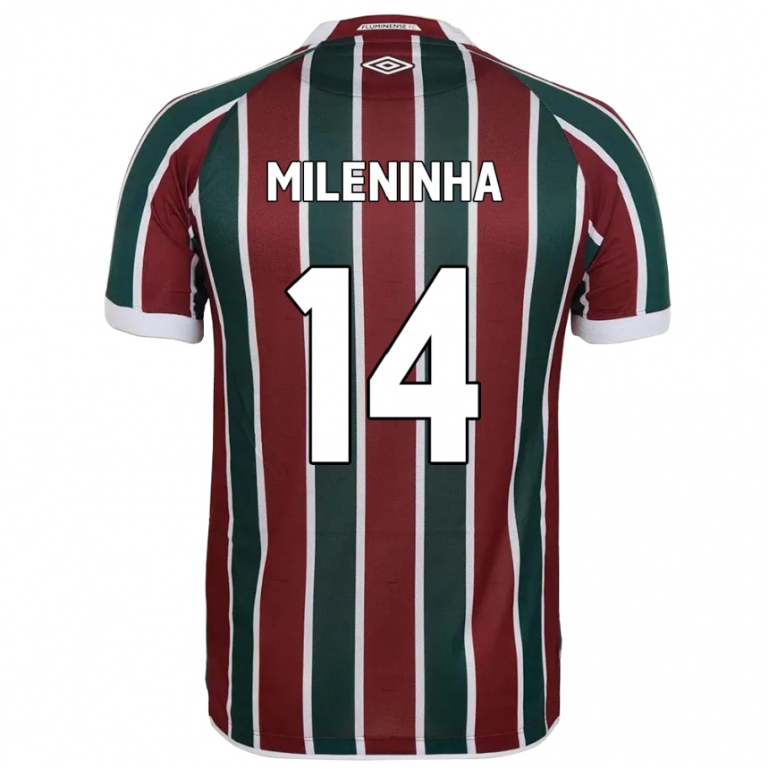 נשים כדורגל Mileninha #14 לבן ירוק חום-ערמוני ג'רזי ביתית 2025/26