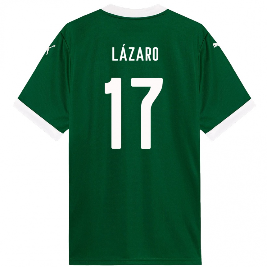 נשים כדורגל Lázaro #17 לבן ירוק ג'רזי ביתית 2025/26