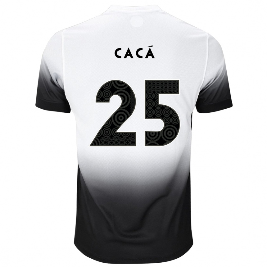 נשים כדורגל Cacá #25 לבן שחור ג'רזי ביתית 2025/26