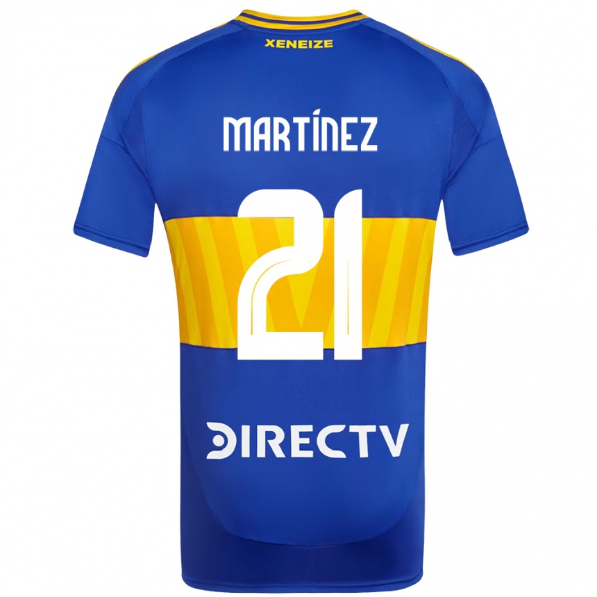 נשים כדורגל Julieta Martínez #21 לבן כחול ג'רזי ביתית 2025/26