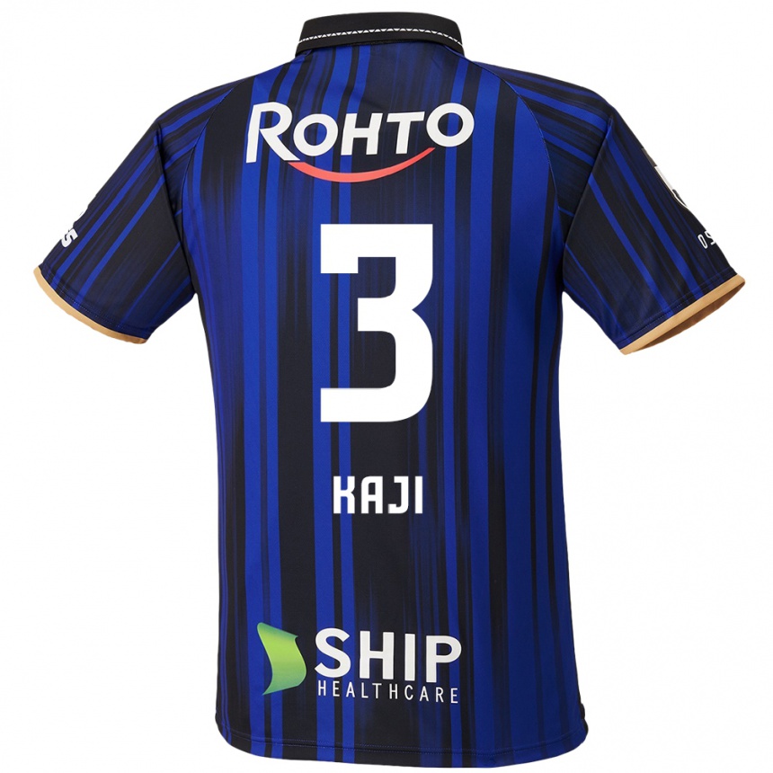 נשים כדורגל Rihito Kaji #3 כחול לבן שחור ג'רזי ביתית 2025/26