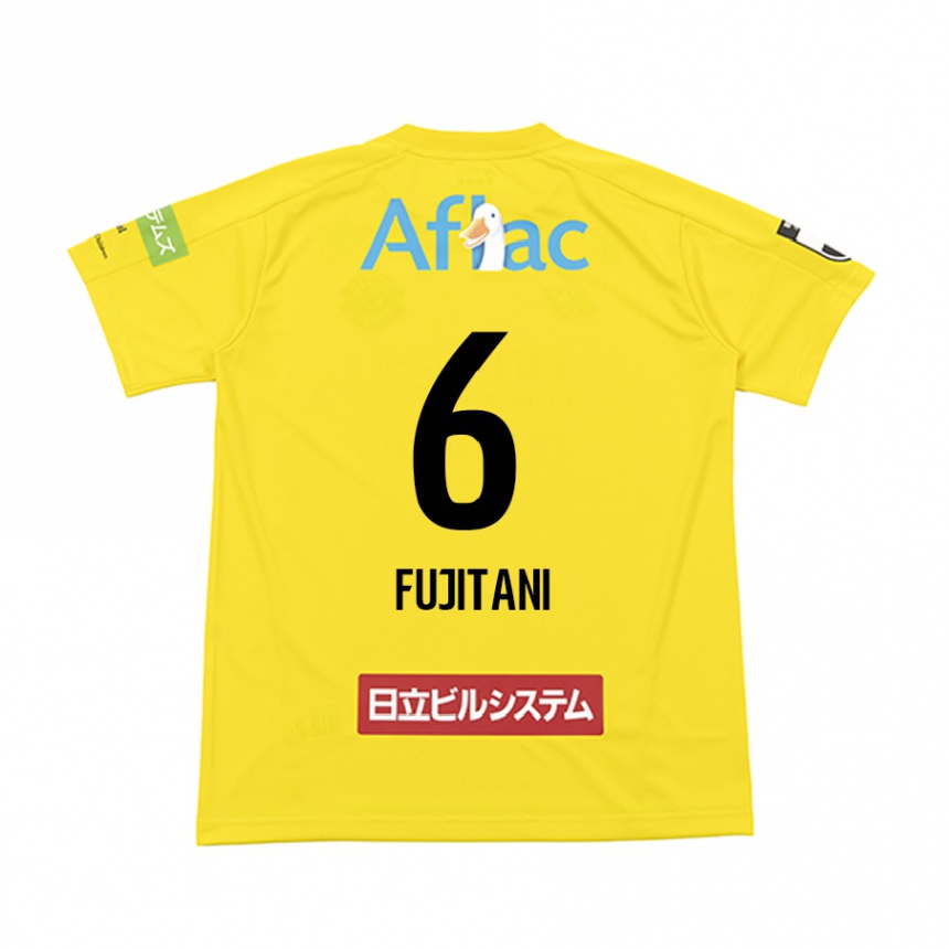 נשים כדורגל Atsuto Fujitani #6 שחור צהוב ג'רזי ביתית 2025/26