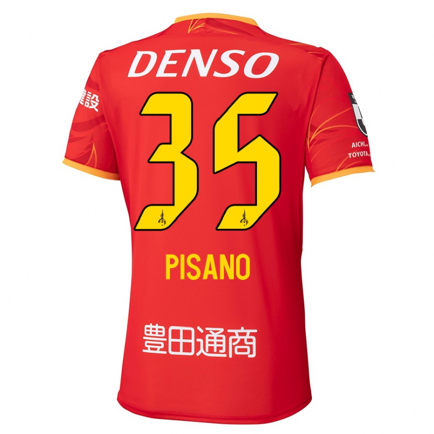 נשים כדורגל Alexandre Pisano #35 אדום צהוב ג'רזי ביתית 2025/26