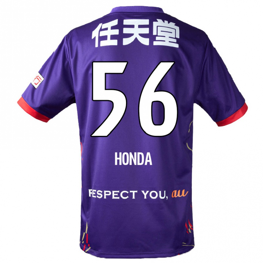 נשים כדורגל Atsushi Honda #56 לבן סגול שחור ג'רזי ביתית 2025/26