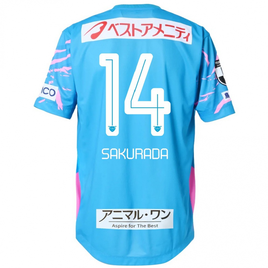 נשים כדורגל Ryu Sakurada #14 לבן ורוד ג'רזי ביתית 2025/26