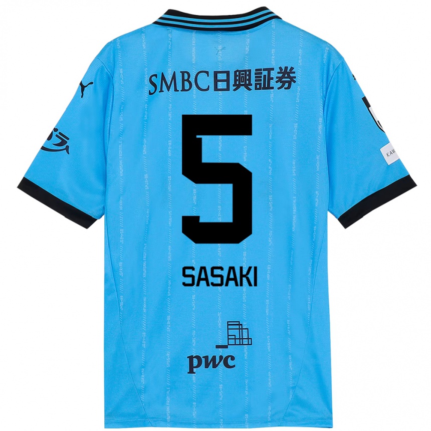 נשים כדורגל Asahi Sasaki #5 לבן תכלת שמיים ג'רזי ביתית 2025/26