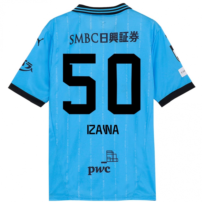 נשים כדורגל Haruki Izawa #50 לבן תכלת שמיים ג'רזי ביתית 2025/26