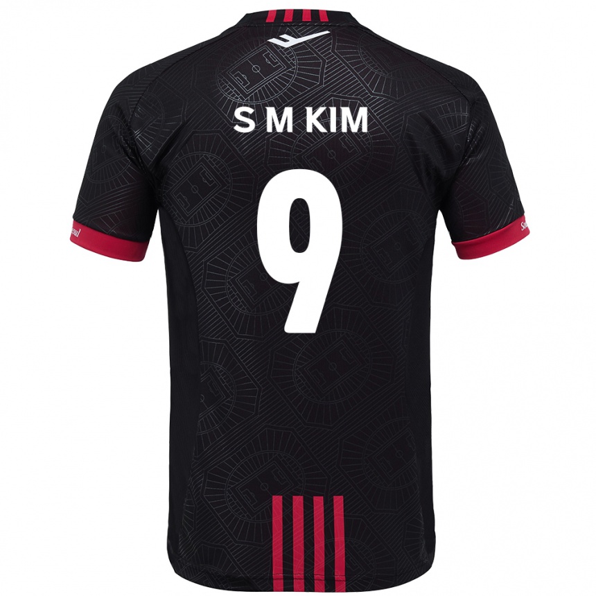 נשים כדורגל Min-Sung Kim #9 לבן שחור ג'רזי ביתית 2025/26
