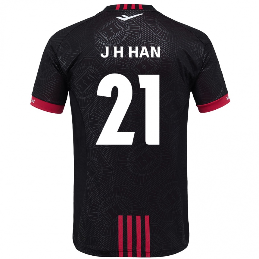 נשים כדורגל Jun-Hee Han #21 לבן שחור ג'רזי ביתית 2025/26