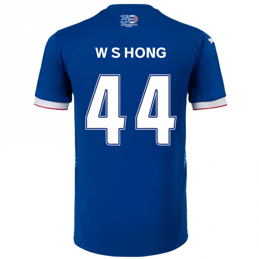 נשים כדורגל Sang-Won Hong #44 לבן כחול מלכותי ג'רזי ביתית 2025/26