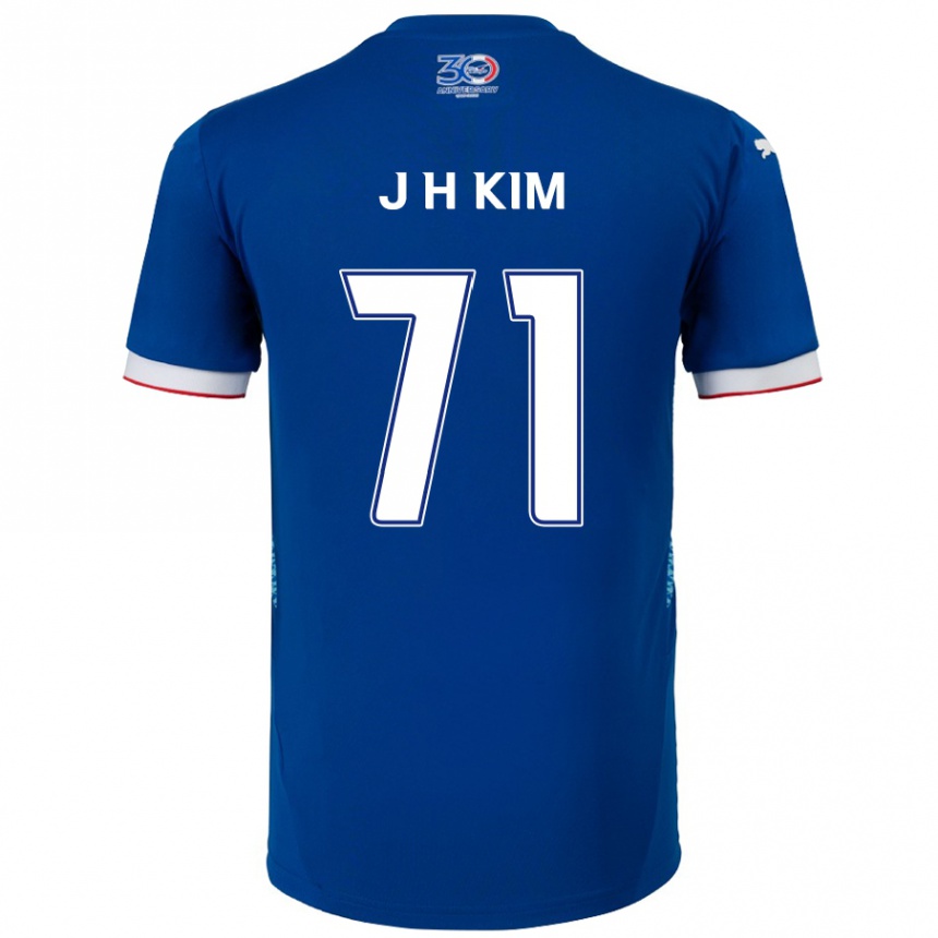 נשים כדורגל Ji-Ho Kim #71 לבן כחול מלכותי ג'רזי ביתית 2025/26