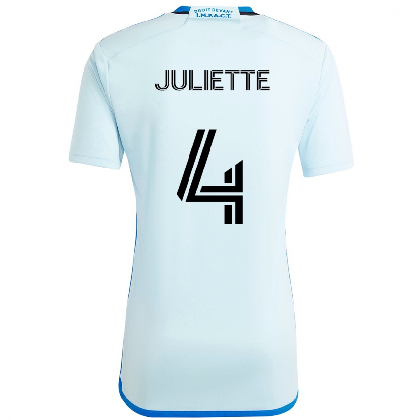 נשים כדורגל Perreault Juliette #4 כחול כהה שחור הרחק ג'רזי 2025/26