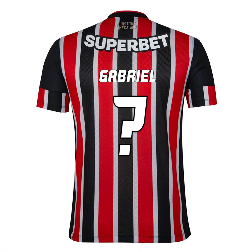 נשים כדורגל Gabriel Bruno #0 אדום שחור לבן הרחק ג'רזי 2025/26