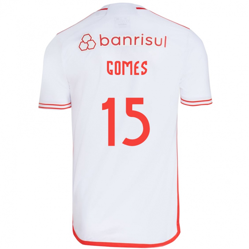 נשים כדורגל Bruno Gomes #15 אדום לבן הרחק ג'רזי 2025/26