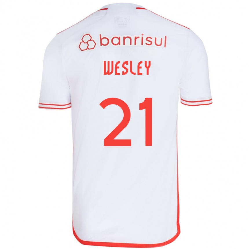 נשים כדורגל Wesley #21 אדום לבן הרחק ג'רזי 2025/26